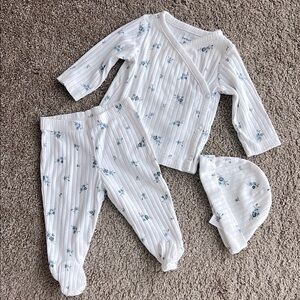 Carter's White and Blue Floral Kids Matching Set